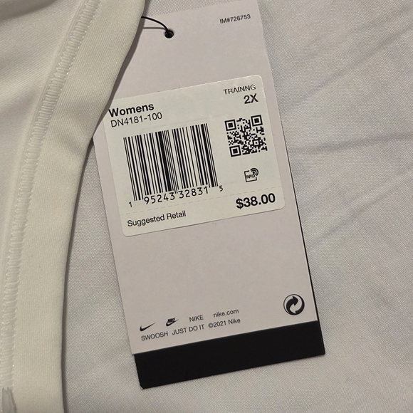 Nike Women's Dri-Fit White Sports Bra - Light Support - Picture 3 of 6